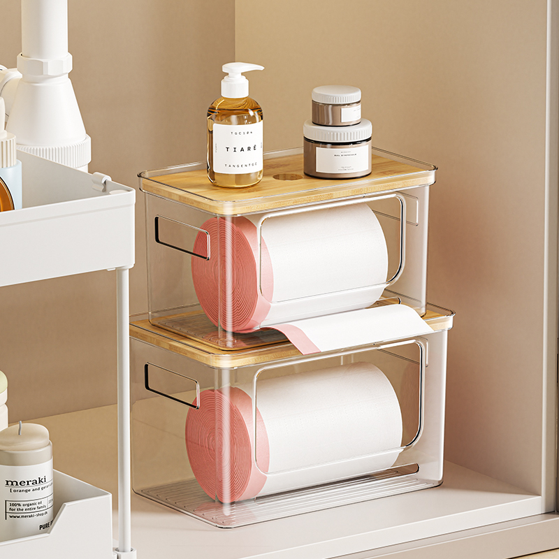 Прозрачные штабелируемые контейнеры для хранения с открытой передней панелью, штабелируемые стеллажи, бамбуковые крышки, кухонная кладовая, органайзер для холодильника, пластиковые контейнеры для домашних животных