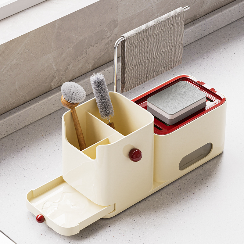 Кухонные аксессуары Органайзер, губка 4 в 1, дозатор мыла для мытья посуды