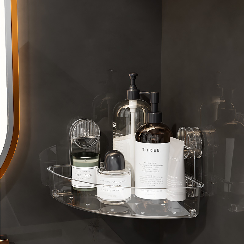 Вакуумная присоска, угловая душевая кабина, оптовая продажа, акриловая угловая ванная комната для хранения, присоска, органайзер для душа, полка, настенные полки