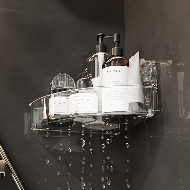 Вакуумная присоска, угловая душевая кабина, оптовая продажа, акриловая угловая ванная комната для хранения, присоска, органайзер для душа, полка, настенные полки