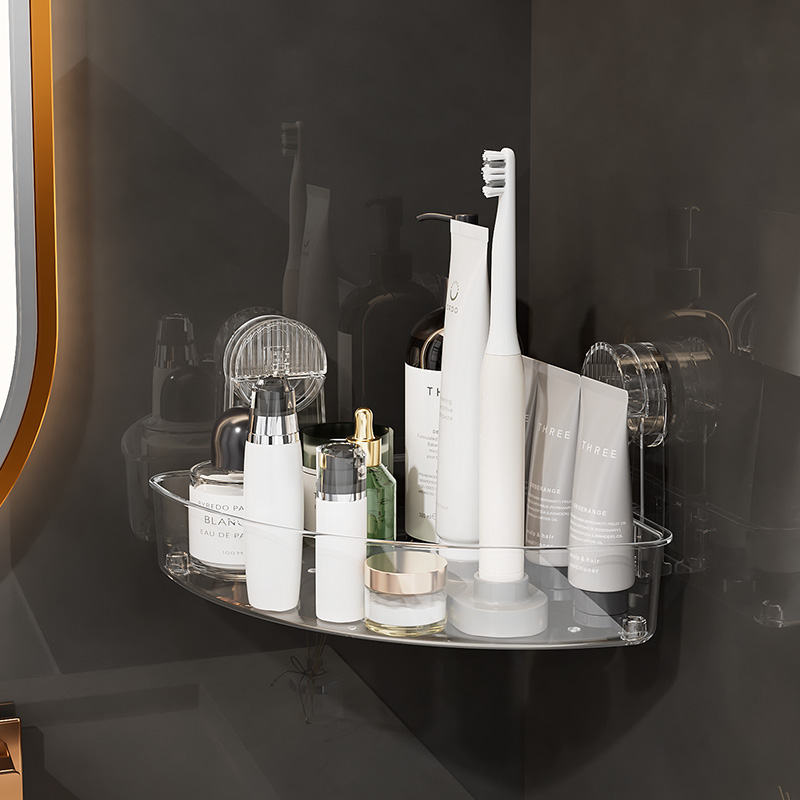 Вакуумная присоска, угловая душевая кабина, оптовая продажа, акриловая угловая ванная комната для хранения, присоска, органайзер для душа, полка, настенные полки